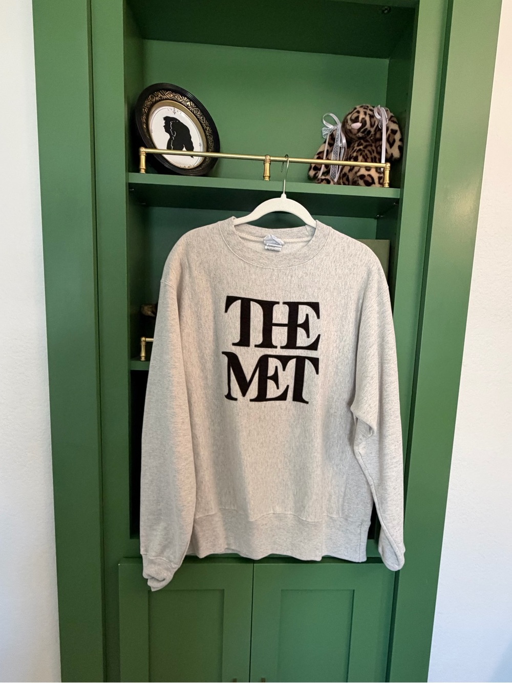 Champion Light Gray 'THE MET' Crewneck Sweater Metropolitan Museum NYC